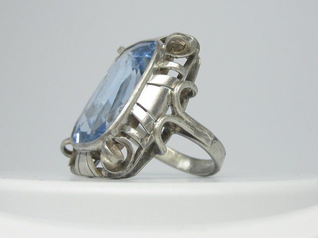 Ringe: Art Deco Ring Silber geprüft blauer Stein antik Gr. 55 – Gebraucht aus Ermatingen von prior_time 3