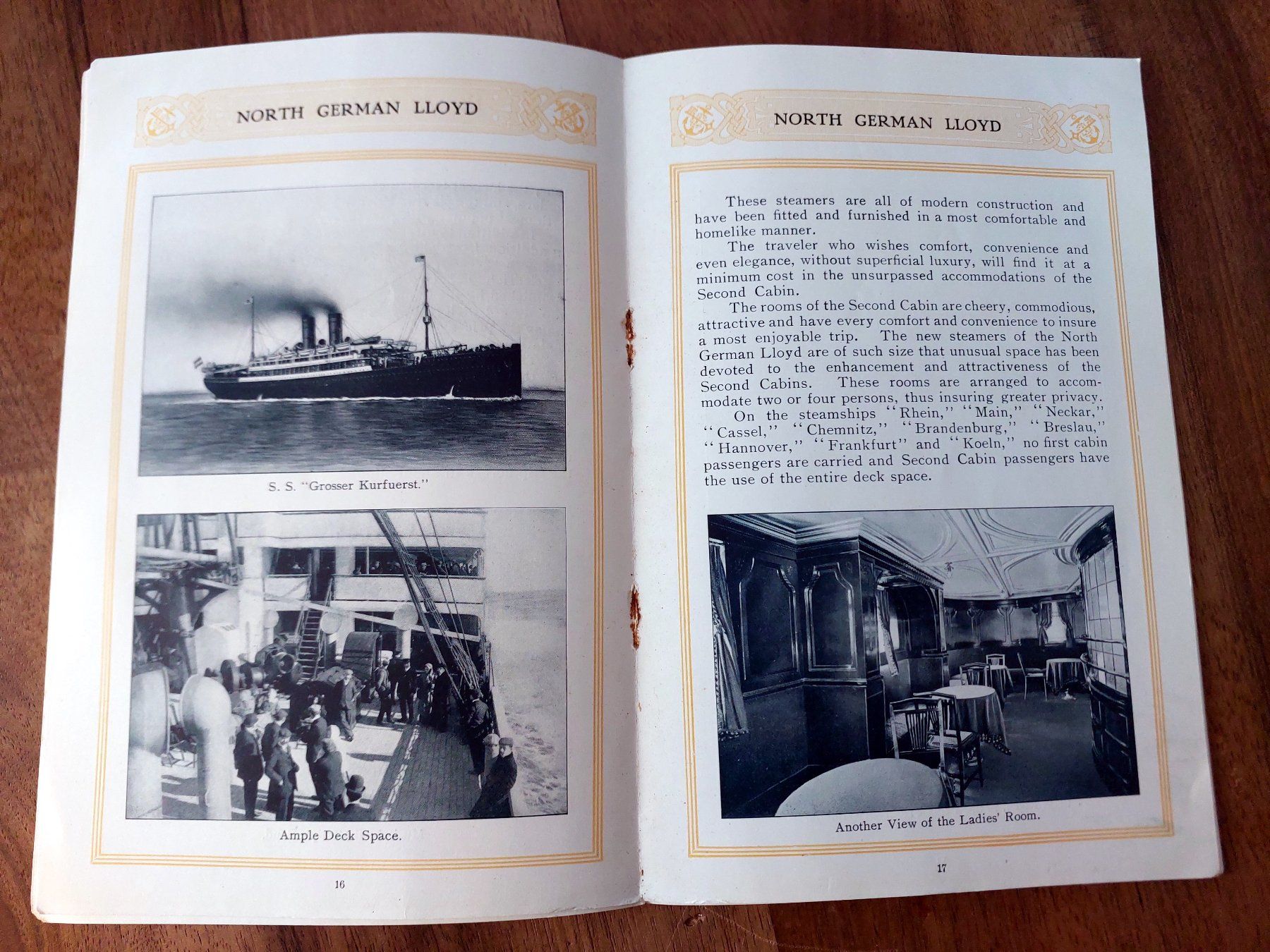 Bücher: North German Lloyd - Schiffsprospekt - Second Cabin – Gebraucht aus Schönenwerd von Steidi 4