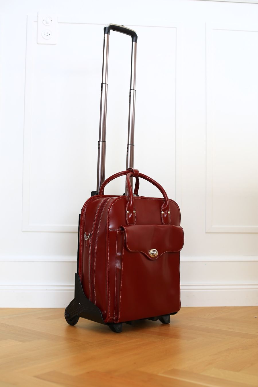 Valises de voyage: Rote Leder Laptop Aktentasche mit Rollen – Neuf (Voir description) à Wettswil par mk34 1