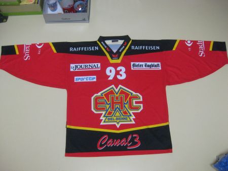 ICE Hockey Eishockey Trikot EHC Biel 93 Slegr / Size XL