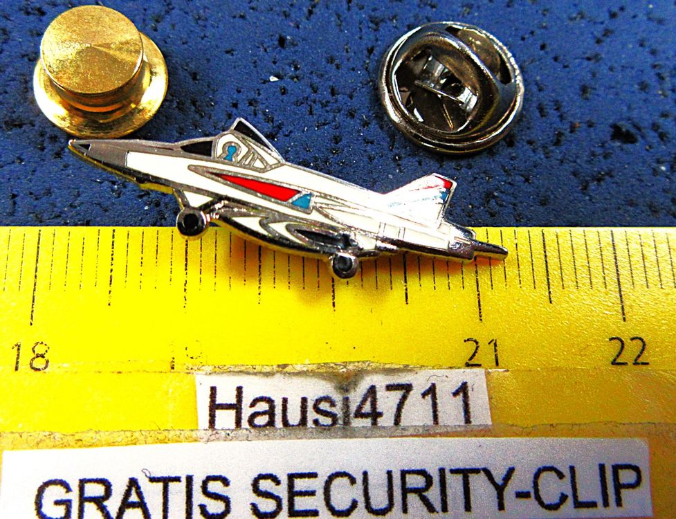 DÜSEN-JET FLUGZEUG PIN ENAMEL KLEIN-FEIN HAUBE OFFEN 30mm (Gebraucht ...