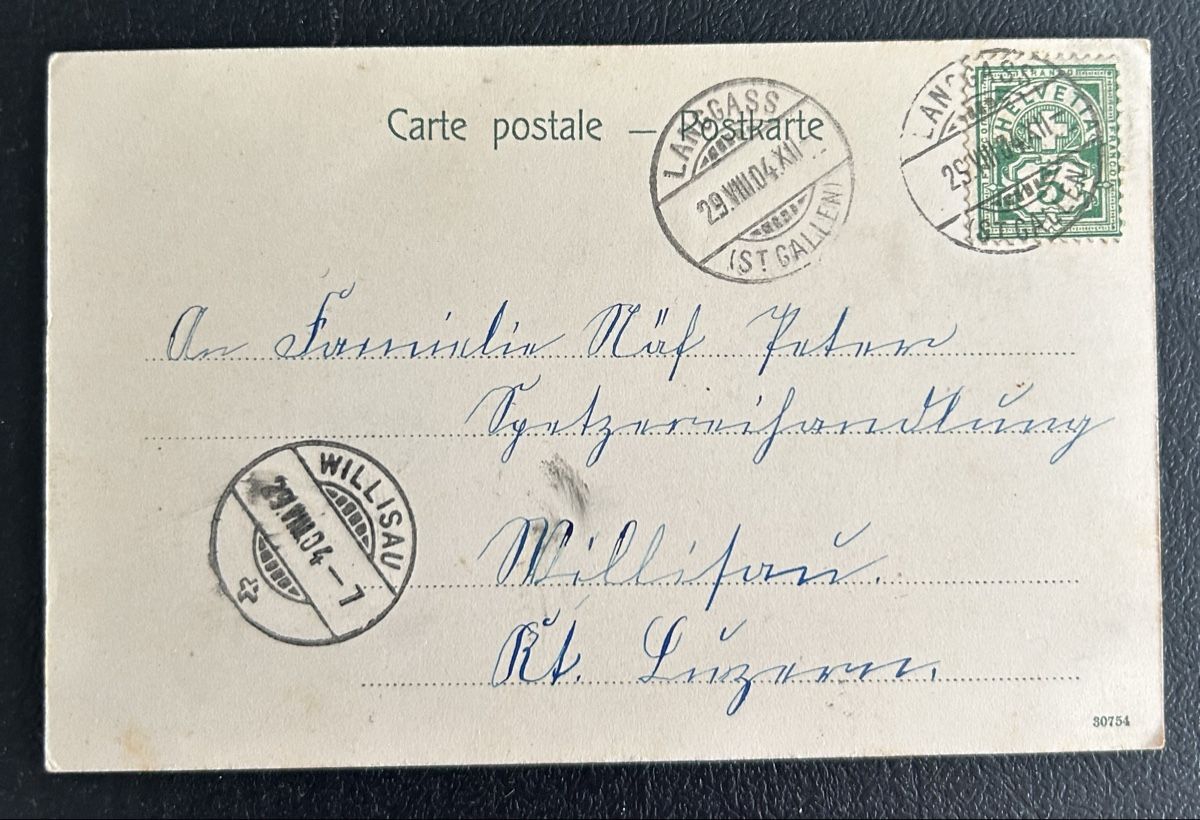 Ansichtskarten: St.Gallen Museumsstrasse 1904 – Gebraucht aus Horw von Tellbub 1
