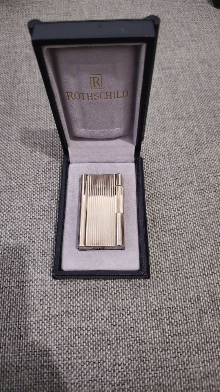 Accendini: Rothschild Feuerzeug, Silber, mit Gravur, – Usato da Lenzburg venduto da besjan306