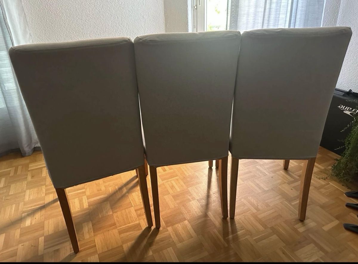 Sedie: Set mit 6 Esszimmerstühlen Stoff hellgrau Holzbeine – Usato da Basel venduto da chi_pr7y 1