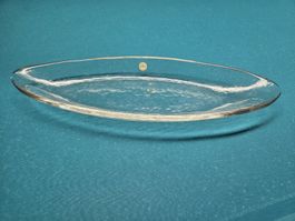 Glas Hergiswil Schale gehämmert Glas oval guter Zustand