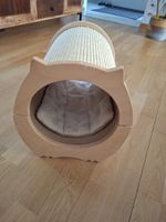 Katzentunnel Holz mit Kratzmatte