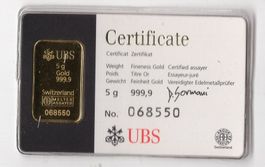 (2964) Goldbarren 5 g, UBS