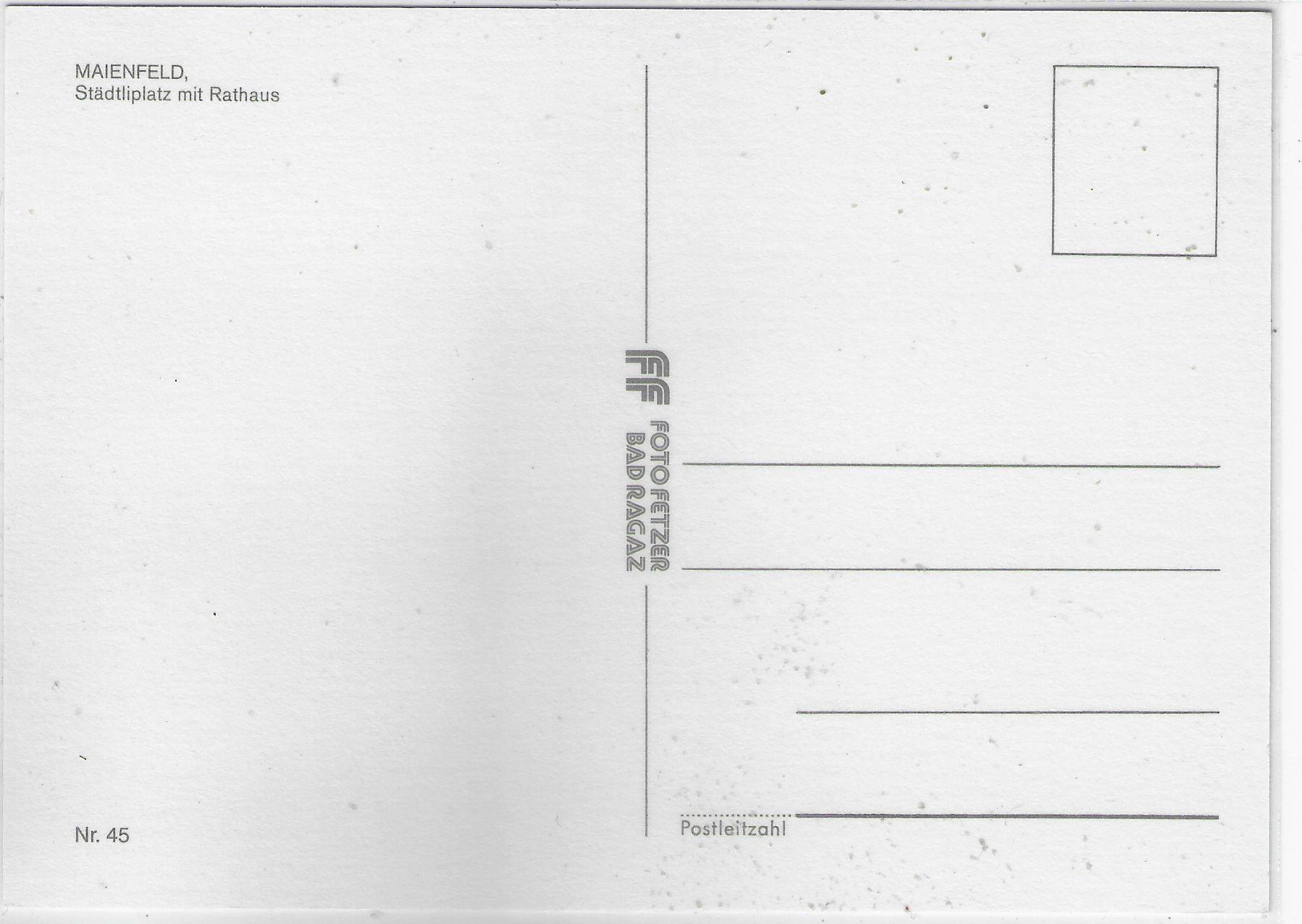 Cartoline postali: Maienfeld - Städtliplatz mit Rathaus – Usato da Ettingen venduto da Kartenplanet 1
