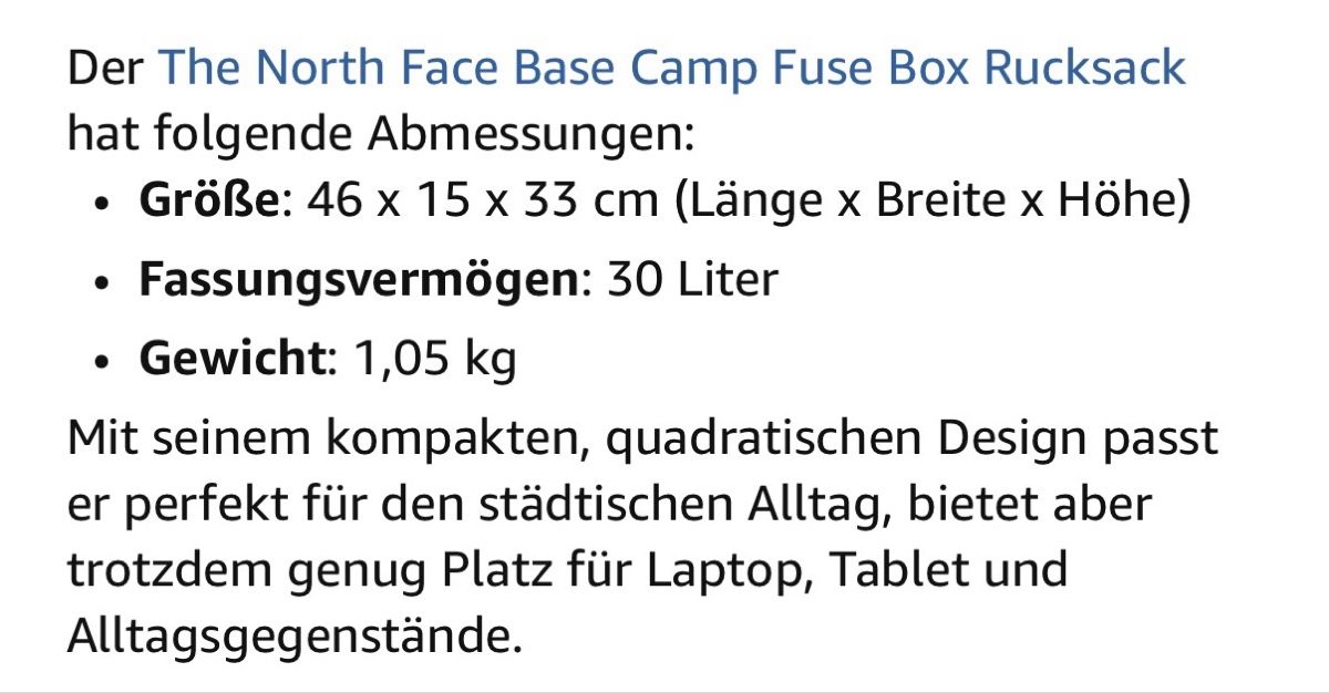 North Face Rucksäcke: THE NORTHFACE Base Camp Fuse Box – Gebraucht aus Birsfelden von itte 6