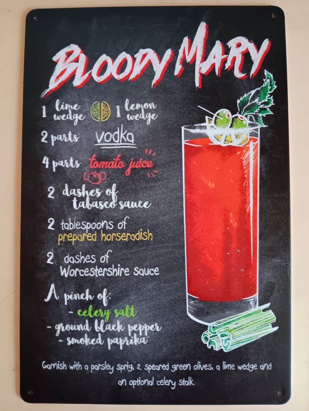 Insegne: Bloody Mary Blechschild – Nuovo (secondo la descrizione) da Alberswil venduto da mech350