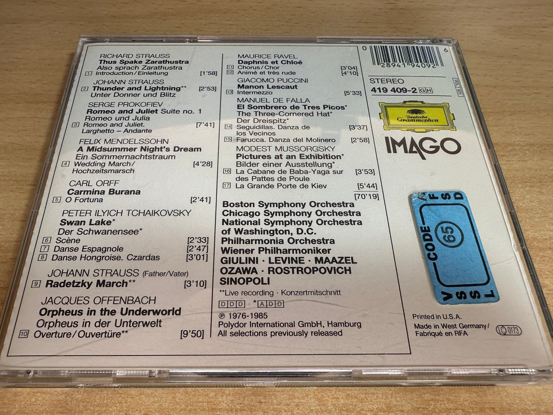 CD: D8 Various – Orchestral Fireworks – Usato da Rikon im Tösstal venduto da Alpenmutz 1