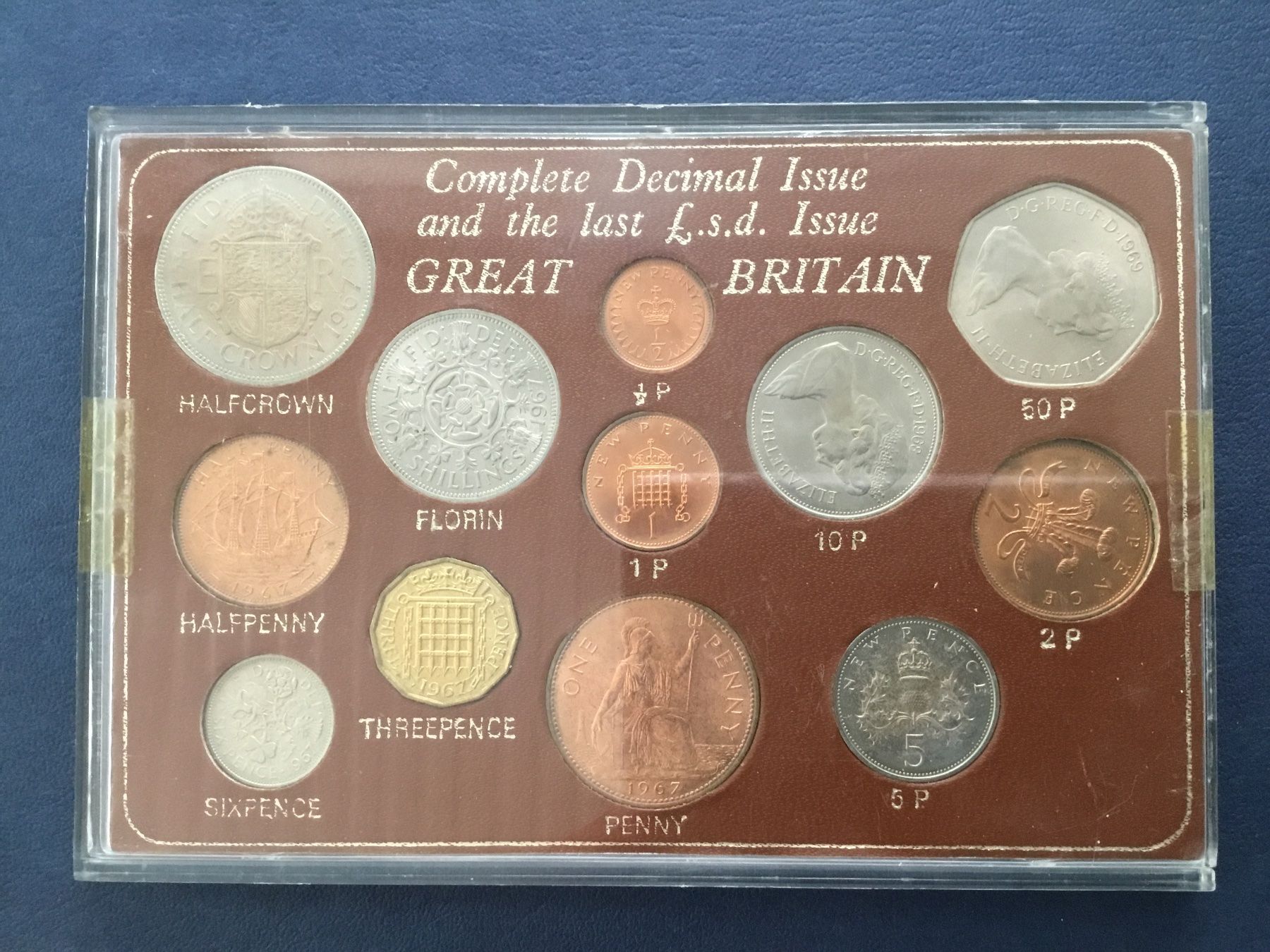 Tutti le monete: Grossbritannien,Komplete Decimal Issue Colns 1967 – Usato da St. Margrethen SG venduto da alfapeugeot10 4