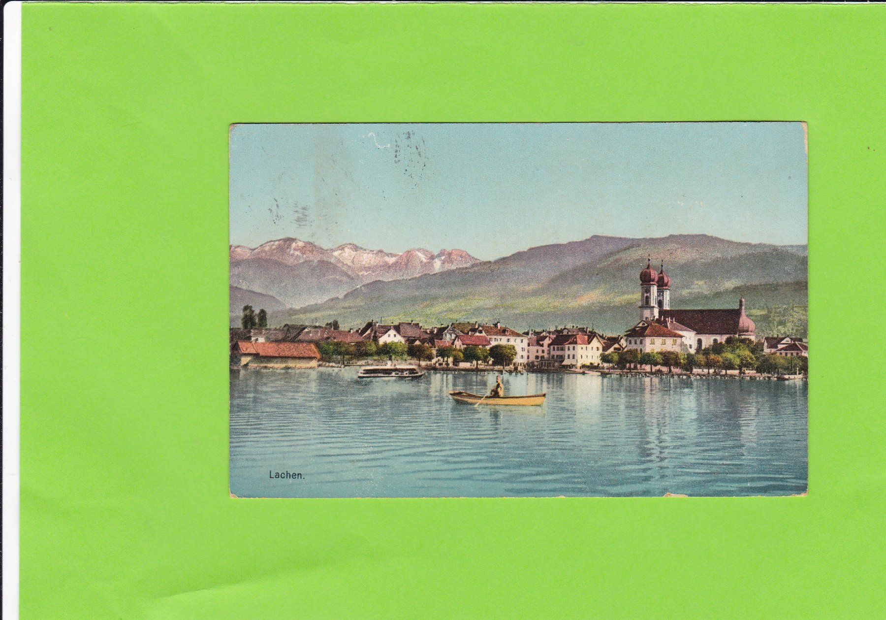 Cartoline postali: Lachen SZ vom See aus – Usato da St. Peterzell venduto da neckertal