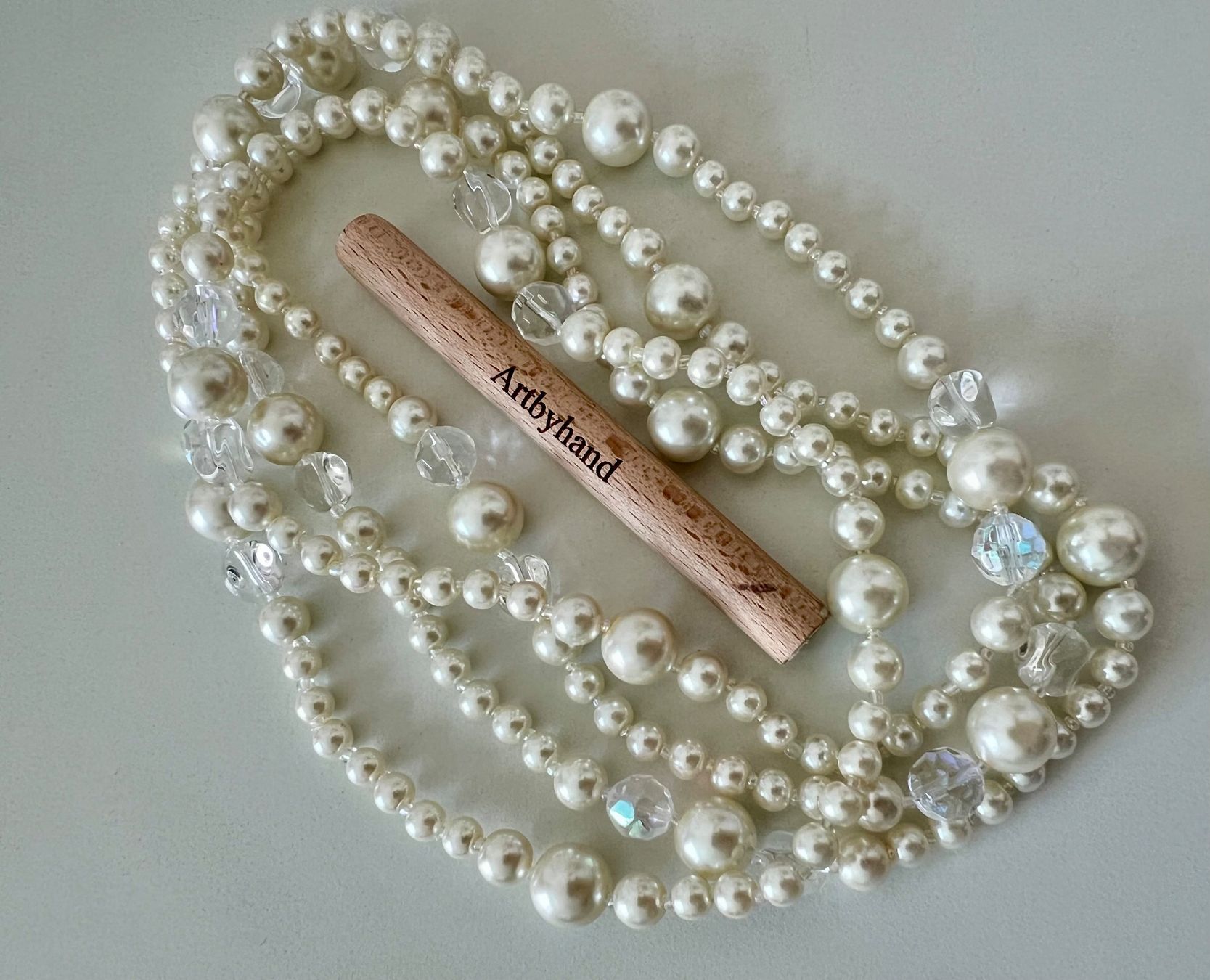 Catenine: Extra lange Perlenkette - 158 cm -  irisierende Kristalle – Usato da Ruswil venduto da artbyhand 7