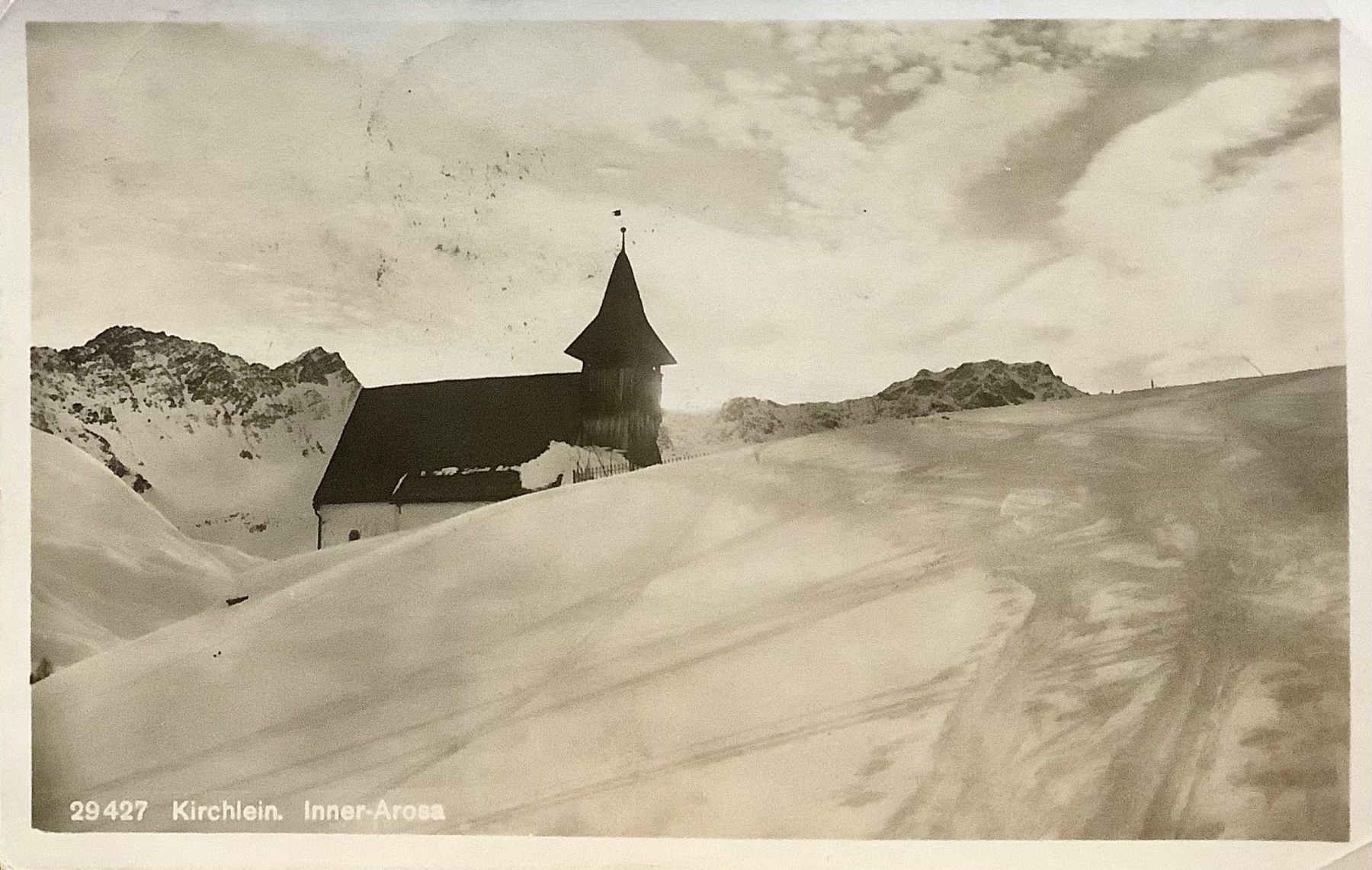 Cartes postales: 1924 - Kirchlein Inner-Arosa - Winterlandschaft – D'occasion à Root par ENGLAND-TREASURES 1