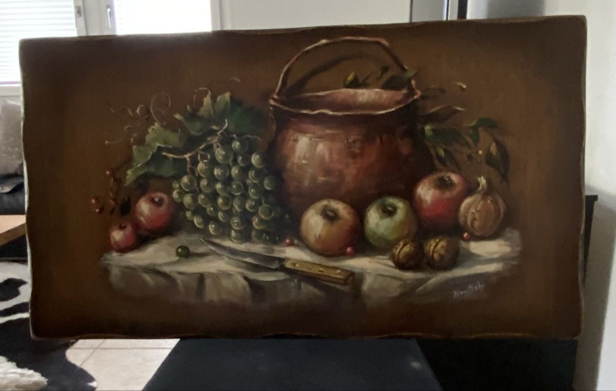 Foto & Immagini: Ölgemälde Früchtestillleben mit Kupfertopf, handsigniert Bru – Usato da Wilen b. Wollerau venduto da mad_2dgb 1