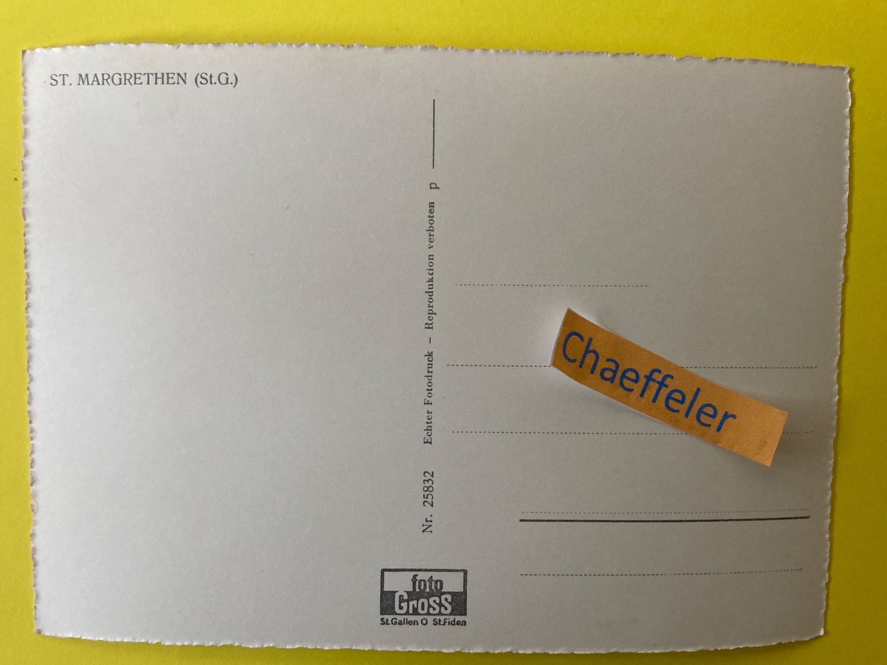 Cartoline postali: St. Margrethen (St. Gallen) – Usato da Zürich venduto da Chaeffeler 1