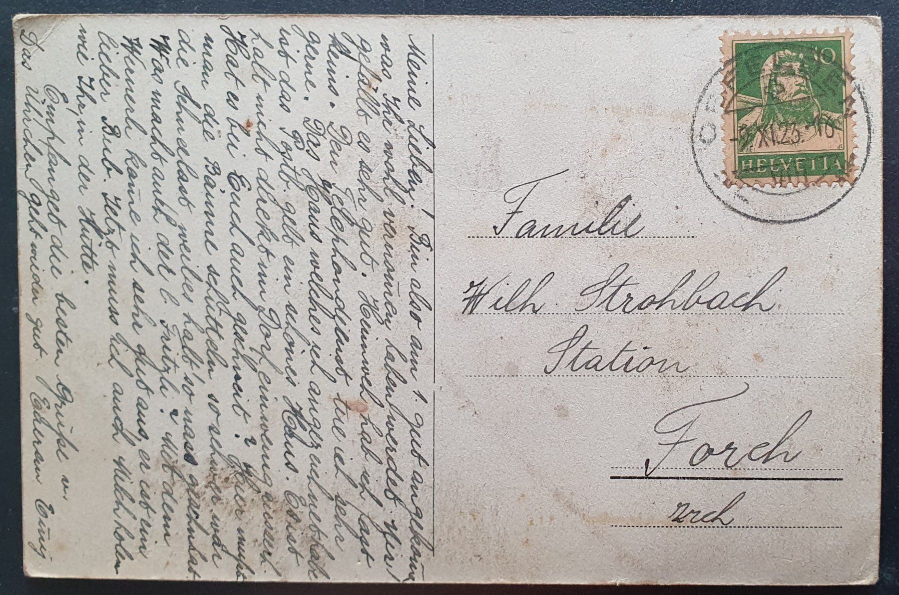 Cartoline postali: Obfelden 1923 – Usato da Kreuzlingen venduto da Rschweiz1 1