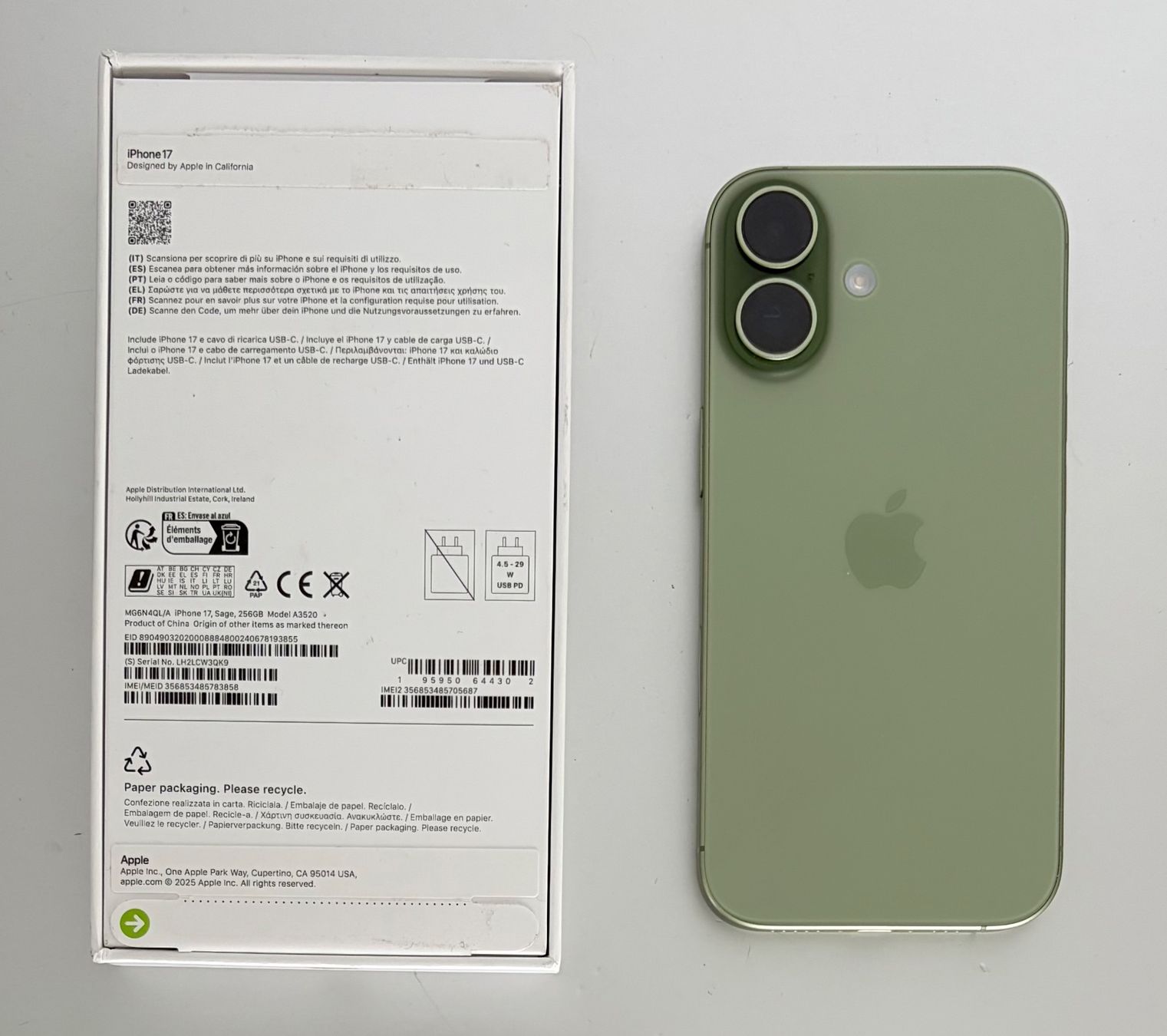 Apple Telefoni cellulari / Smartphones: iPhone 17 - Salbei - 256 GB - Display defekt – Nuovo (secondo la descrizione) da Abtwil SG venduto da Gerdgerdes 1