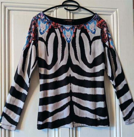 ROBERTO CAVALLI : Shirt zébré satiné fluide et doux S-M