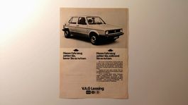 VW / VOLKSWAGEN GOLF 1 - Werbung / Bilddokument / Reklame