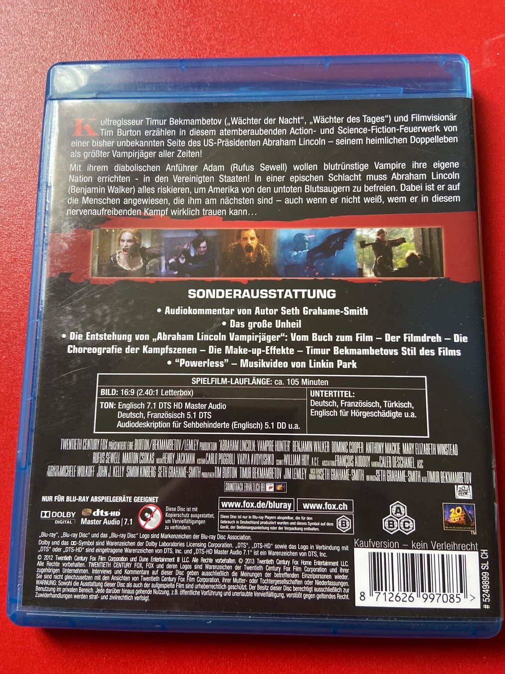 Alle DVDs: Bluray Abraham Lincoln Vampirjäger – Gebraucht aus Sirnach von SpeedyGT 1