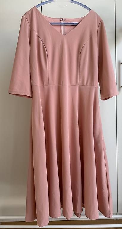 Vestiti: Rosafarbenes Kleid mit 3/4-Ärmel, Gr XL – Usato da Zürich venduto da mel_v8qp