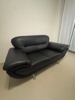 2er Sofa Leder schwarz