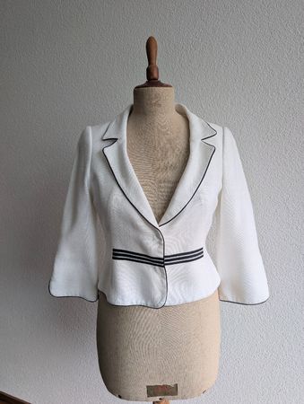 Hobbs London White Cropped Blazer Size 10/38