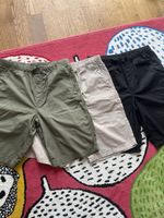 Shorts Set, Beige, Schwarz & Oliv, 170
