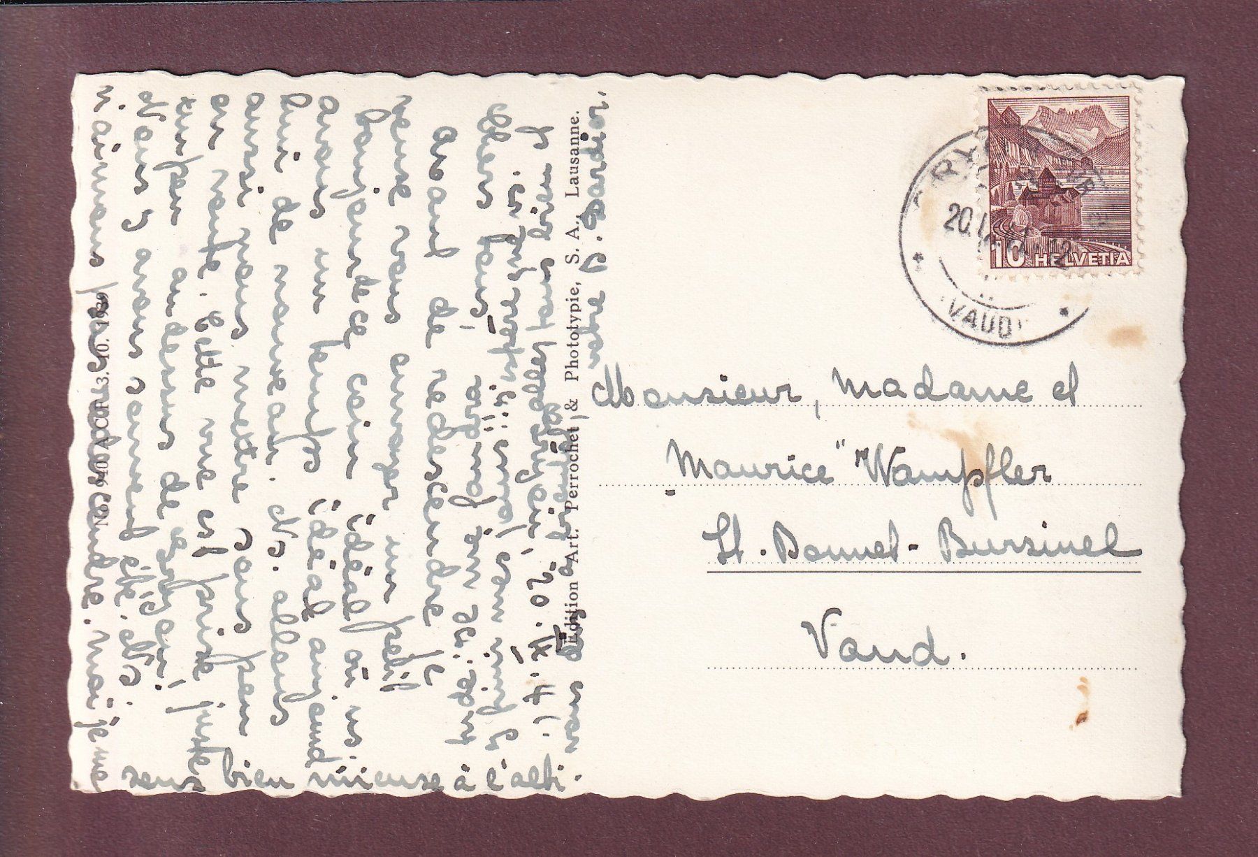 Cartoline postali: Au-dessus d'ANZEINDAZ - Diablerets - 1941 – Usato da Pully venduto da nicecards 1