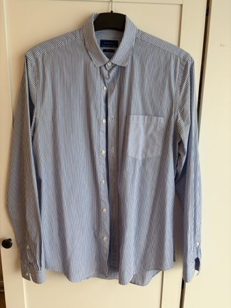Herren Hemd gestreift blau weiss