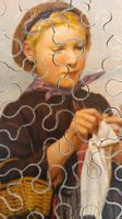 Penelope Holzpuzzle / Die kleine Strickerin - Albert Anker