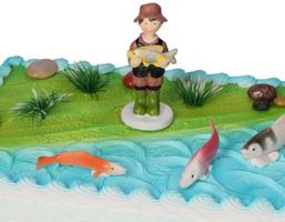 Neu Angler Fischer Tortendekoration Kuchendeko