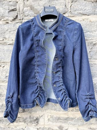 Giacca di jeans  con maniche arricciate