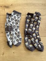 2 Paar Socken Bären/Honig braun-beige ca. Gr. 38, 39