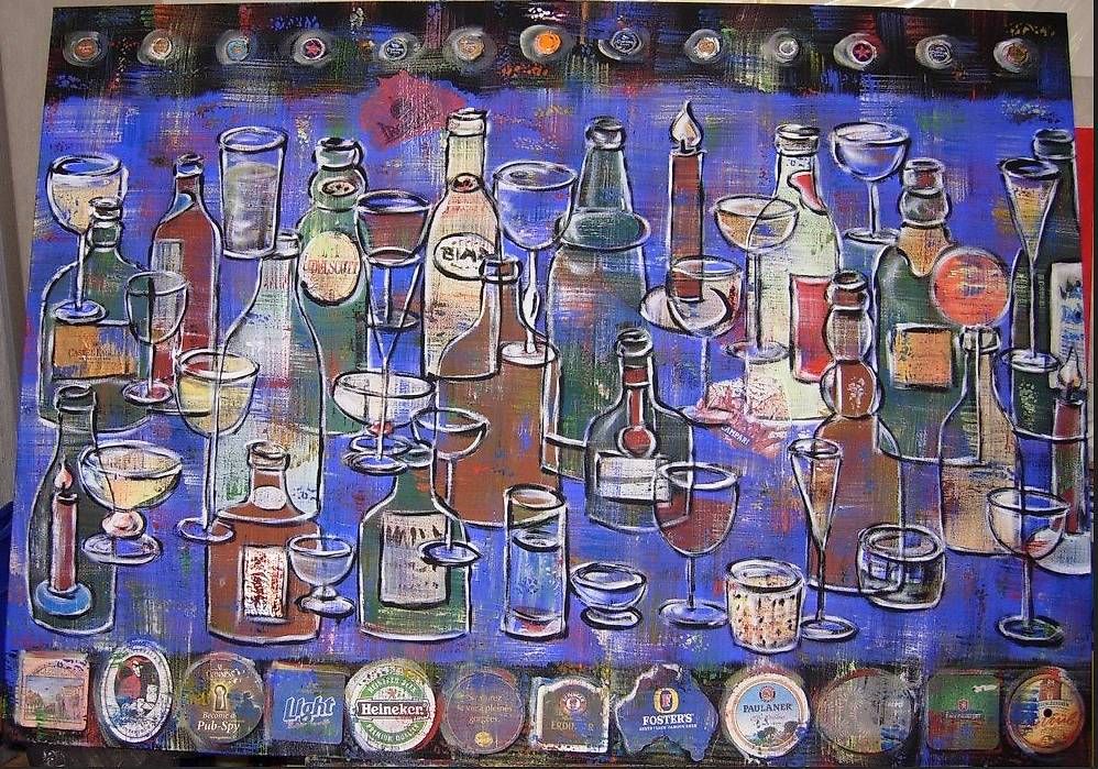 Gemälde: Acrylbild "BLUEBAR 2" – Neu (gemäss Beschreibung) aus Zollikerberg von Doris11362