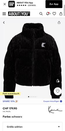 Karl Kani Jacke neuwertig schwarz Grösse L NP 180 Fr