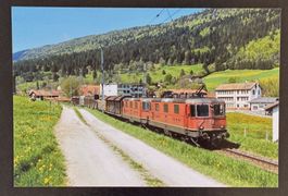 SBB Re 4/4 11236 u. 11257 m. Güterzug b. Courtelary 8.5.2008