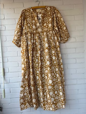 Maxi Dress – Hand Block Printed, 100% Cotton –  S/M & LXL