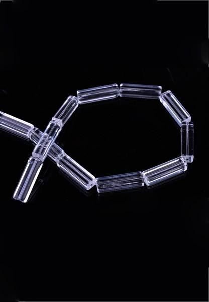 Perle (finte): 5 Glasperlen tube transparent AB 20x4mm – Nuovo (secondo la descrizione) da Alpnachstad venduto da perlengaby