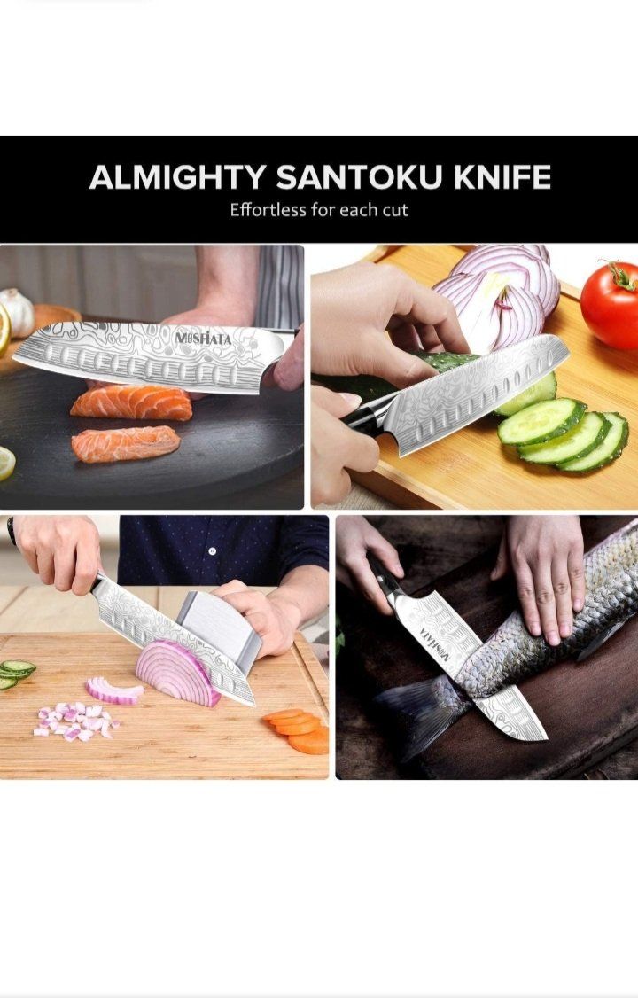 Coltelli da cucina: Kochmesser, Santoku Messer Küchenmesser Profi Chefmesser – Nuovo e nell'imballaggio originale da Oberentfelden venduto da abz_l7vm 1