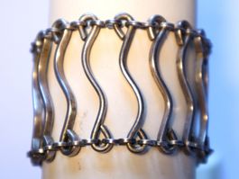 Vintage Silber Damen Armband, interessantes Design, 56.6g