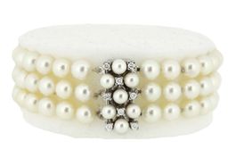 Perlen Armband mit Brillanten 18K Gold Verschluss *S1421