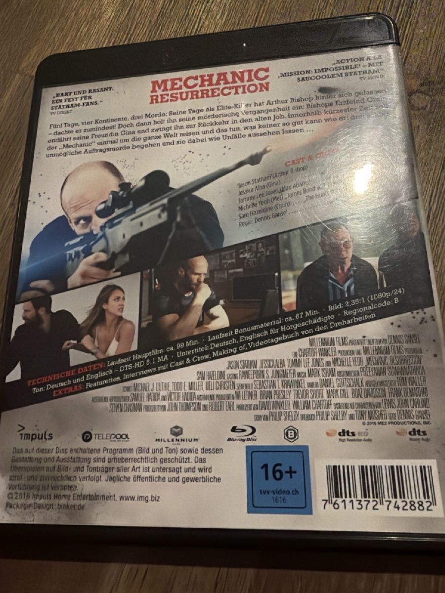 Alle DVDs: Mechanic Resurrection Blu-Ray - Top , Jason Statham – Neu (gemäss Beschreibung) aus Mümliswil von fra_6gsn 1