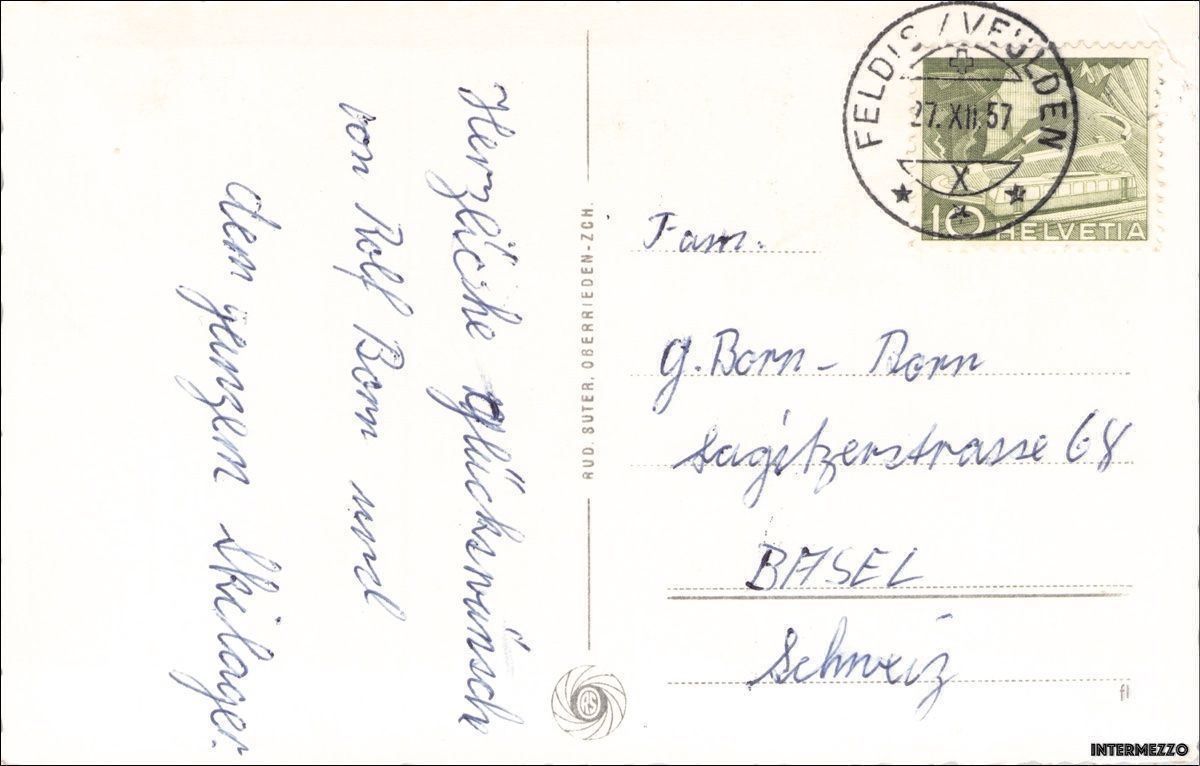 Ansichtskarten: Feldis GR // 1957 Winter 1500 m. – Gebraucht aus Basel von intermezzo12 1