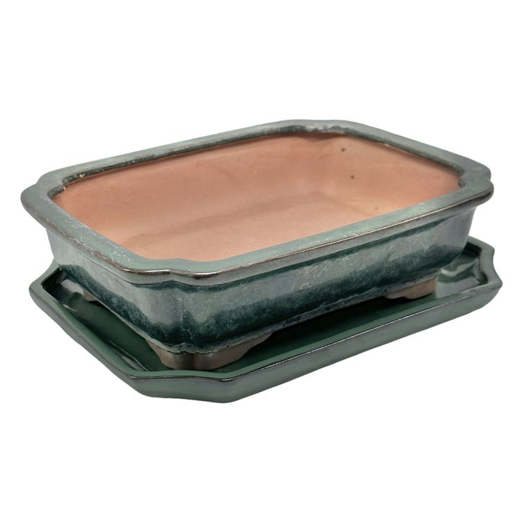Pot Bonsaï Ovale Avec Soucoupe - Grès Beige Clair, 26x21x7,5 Cm, Trous Drainage, Yixing - 2