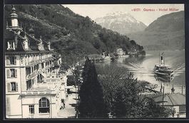 Gersau, Hotel Müller mit Bergen und Dam