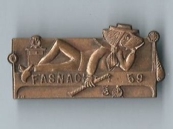 Basler Plaketten & Abzeichen: Fasnachtsplakette Basel, "Blaggedde" 1959 (Bronce) – Gebraucht aus Zürich von t24_de
