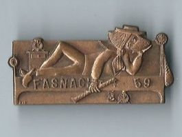 Fasnachtsplakette Basel, "Blaggedde" 1959 (Bronce)